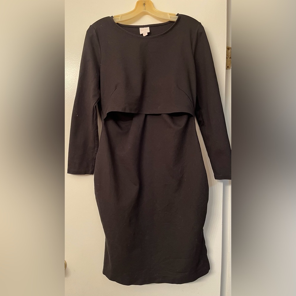 Boob Design long sleeve black nursing dress.